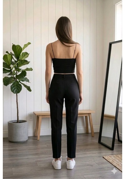 Lirona Kadın Tencel Modal Kumaş İnce İp Askılı Crop Top Body 3'lü Paket Siyah