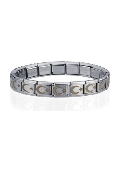 Ay Yıldız Türk Bayrağı İtalyan Charm Unisex Çelik Bileklik Scb55 Beyaz 54249797