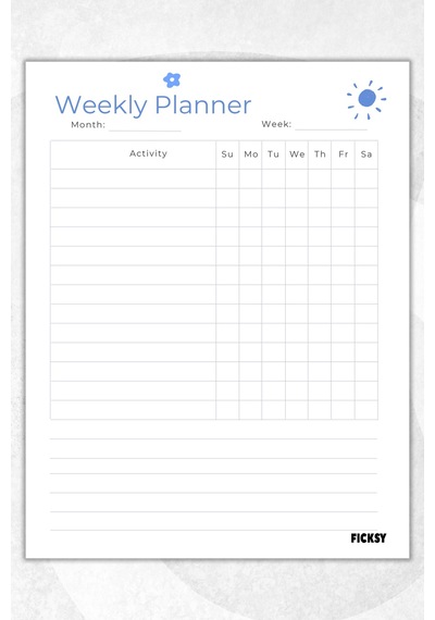 Haftalık Planlayıcı - A4 Ebat Yapılacaklar - 30 Yaprak - Weekly Planner - 0729 Çok Renkli