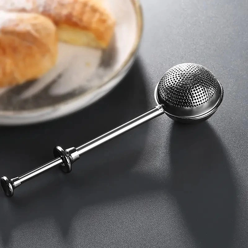 Mybru Paslanmaz Çelik Top Yaylı Çay Kahve Bitki Çayı Süzgeci Metalik Gri