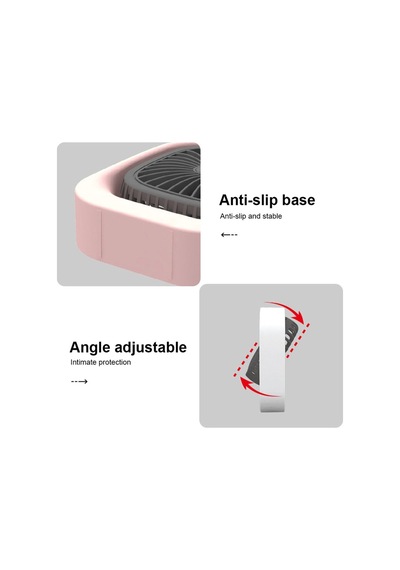 Masa Fanı Mini Taşınabilir Usb Şarj Fanı Salınımlı 90 Eğimli Fan