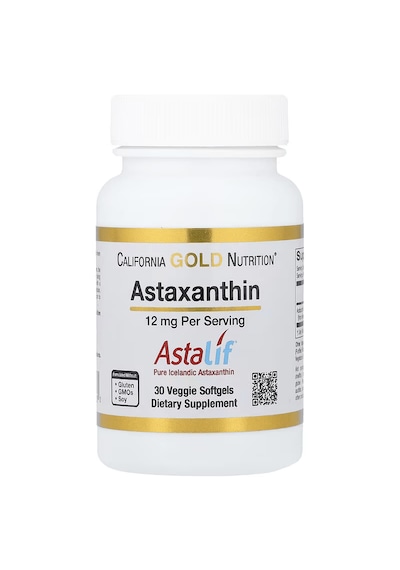 California Gold Nutrition Astaxanthin Antioxidant Carotenoid Astalif Pure Icelandic 99% 12 Mg 30 Caps
