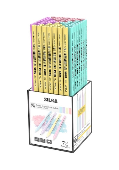 Silka Kurşun Kalem Ocean Pastel Üçgen 72 Li Kl1.tsp Çok Renkli