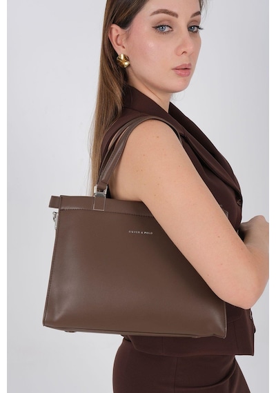 Silver Polo Sp1237 Kadın El Çantası Cilt Kahve-kahve
