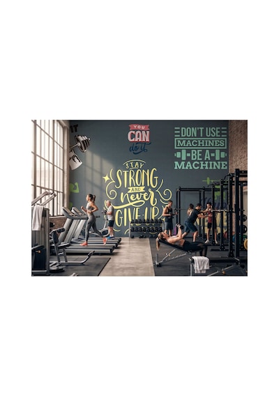 Gym Salonu Karma Sloganlar Poster Duvar Kağıdı Çok Renkli
