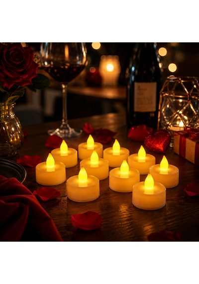 264 Adet Yüksek Kalite Gün Işığı Led Işıklı Mum Gün Işığı Led Mum Pilli Sarı Işıklı Tea Light Mum