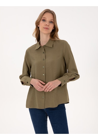 Pierre Cardin Kadın Haki Gömlek Desenli 50318219-vr027 Haki