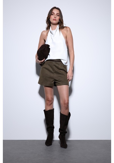 Antioch Saten Halter Kadın Top Beyaz
