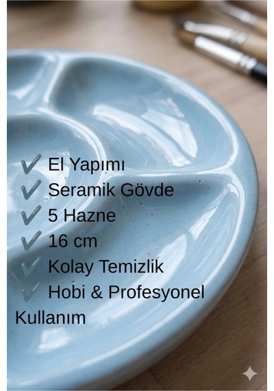 Toprakana Art Avuç İçi Seramik Porselen Palet El Yapımı
