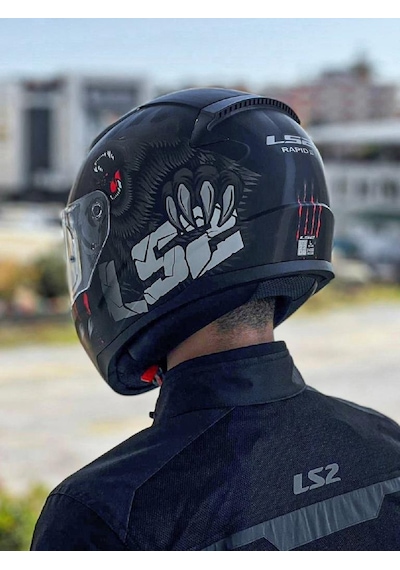 Ls2 Rapid 2 Clawn Kask Gri Kırmızı Mat Siyah