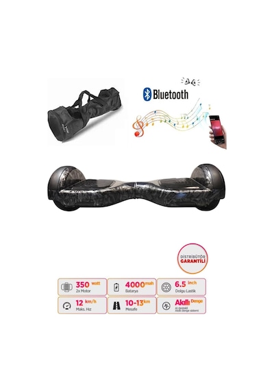 Citymate Hoverboard 6.5 inch Elektrikli Kaykay Scooter Bluetooth Hoparlörlü Çanta Hediye D27