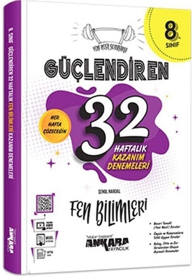 8. Sınıf Fen Bilimleri Güçlendiren 32 Haftalık Kazanım Denemeleri Ankara Yayıncılık