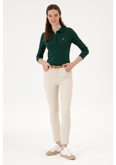 U.S. Polo Assn. Kadın Koyu Yeşil Basic Polo Yaka Sweatshırt 50313593-VR079