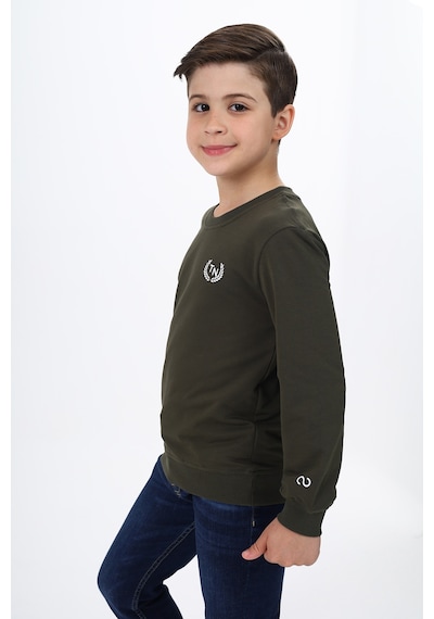 Toontoy Erkek Çocuk Baskılı Sweatshirt Haki