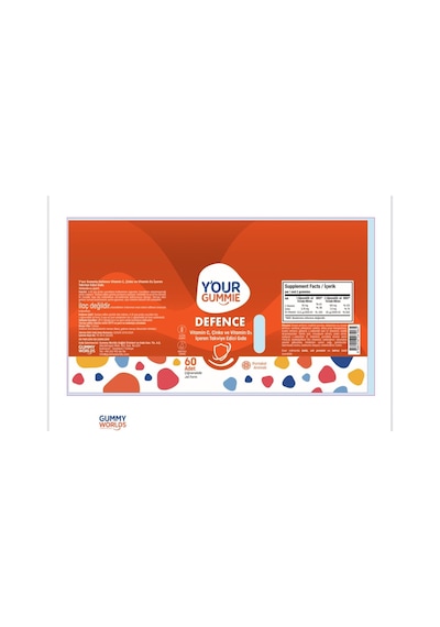 Defence C Vitamini, D3 Vitamini Ve Çinko İçeren Takviye Edici Gıda Bağışıklık Desteği Portakal Aromalı 60 Gummy