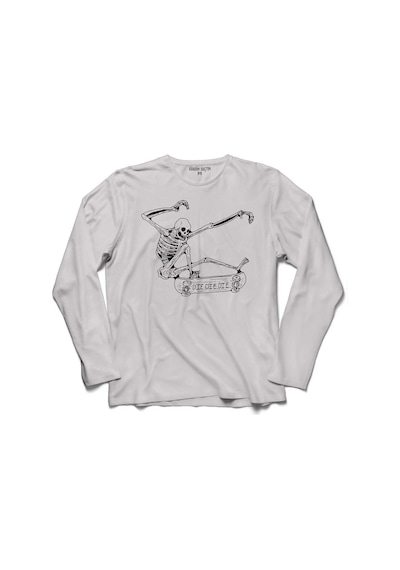 Skateboardıng Skeleton İskelet Skull Kuru Kafa Uzun Kollu Tişört (518424972)