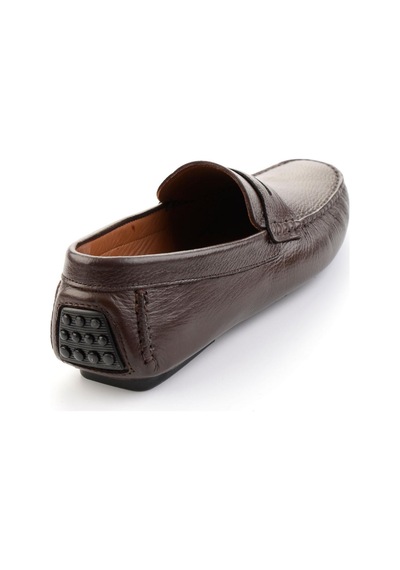 Bambi Kahve Hakiki Deri Erkek Loafer Ayakkabı E01547009740 Kahve