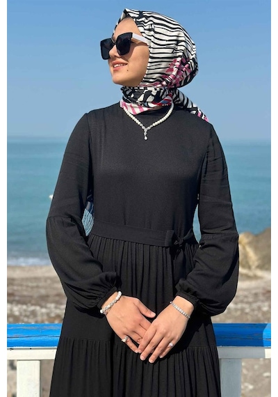 Rabia Şamlı Asil Siyah Elbise Siyah