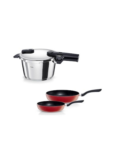 Fissler Vitaquick Glossy 4,5 Litre Düdüklü Tencere + Kırmızı Cenit Tava Set Çok Renkli