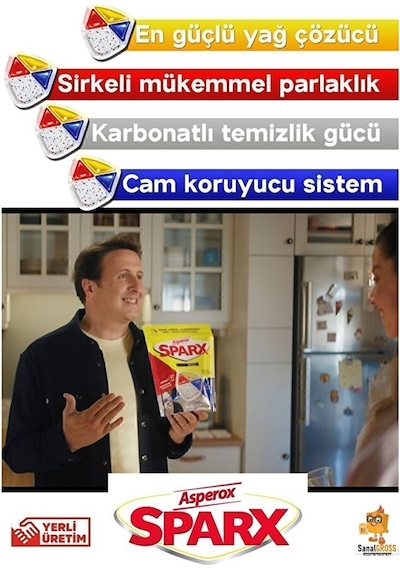 Asperox Sparx Bulaşık Makinesi Kapsülü 20'li X 3 Paket 60 Yıkama