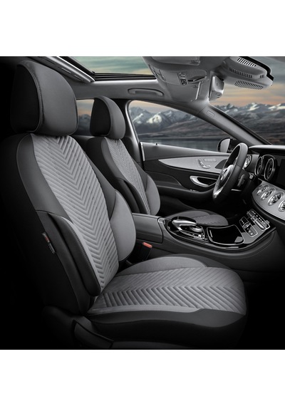 Advanced Design Özel Tasarım Premium Deri-Keten Ekstra Destekli Universal Oto Koltuk Kılıfı Tam Set