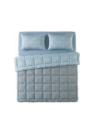 Tr Çift Kişilik Çift Taraflı Welsoft Comforter Yorgan Seti, Mavi, 195x215 Cm Genel