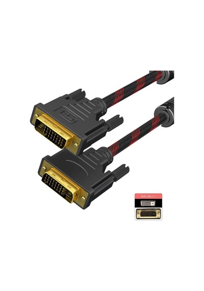 Dvı 24+1erkek Erkek Örgülü Kablo Dvi D 1080p Görüntü Kablosu 5m 5 Metre