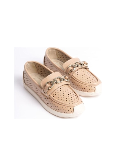 DMR Elegance Layla Bağcıksız Ortopedik Rahat Taban Kalp Desenli Kadın Babet Ayakkabı Ckt - Ten Bej DMR Elegance Layla Bağcıksız Ortopedik Rahat Taban Kalp Desenli Kadın Babet Ayakkabı Ckt - Ten Bej