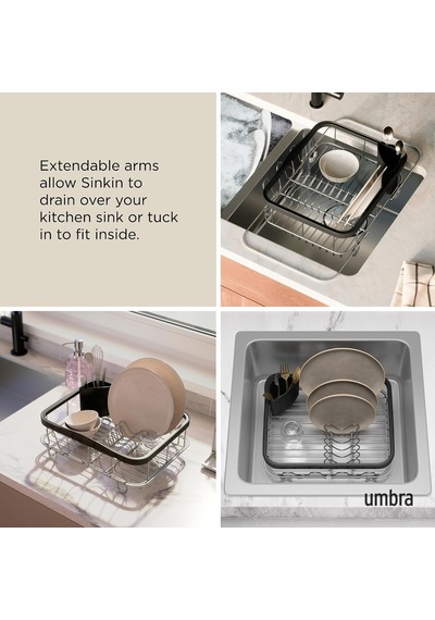 Multi-use Dish Rack Black Sinkin Çok Fonksiyonlu Tabak Standı Siyah/nikel, Metal, Büyük Çok renkli