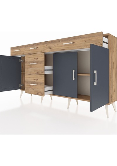 Arges Konsol 2 Raflı 5 Çekmeceli 3 Kapaklı 176x30x99 Çam-antrasit/çam Antrasıt/atlas Çam - Atlas Çam Arges Konsol 2 Raflı 5 Çekmeceli 3 Kapaklı 176x30x99 Çam-antrasit/çam Antrasıt/atlas Çam - Atlas Çam
