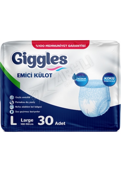 5 Adet Giggles Emici Külot Large 30'lu 1 Numara