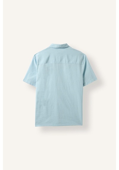 Defacto Regular Fıt Polo Yaka Kısa Kollu Turkuaz Gömlek D7551ax26sptr523 Turkuaz-tr523