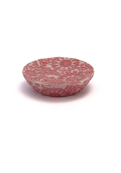Buççin Online Mağaza Sabunluk Pembe Örgü Model Poliresin 13x13x2cm Banyo Seti Reçine Pembe Çok Renkli