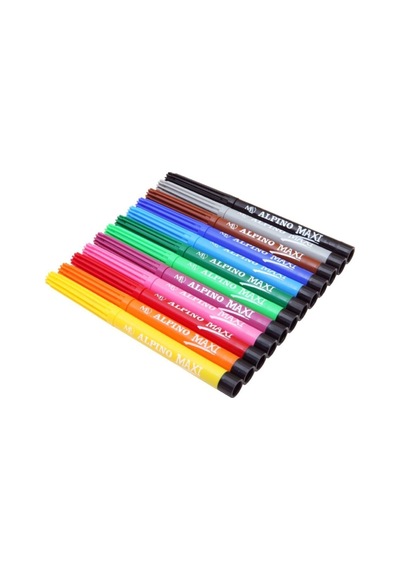 Alpino Maxi Keçeli Kalem Jumbo Keçe Uçlu Kalem 12 Renk 12'li Çok Renkli