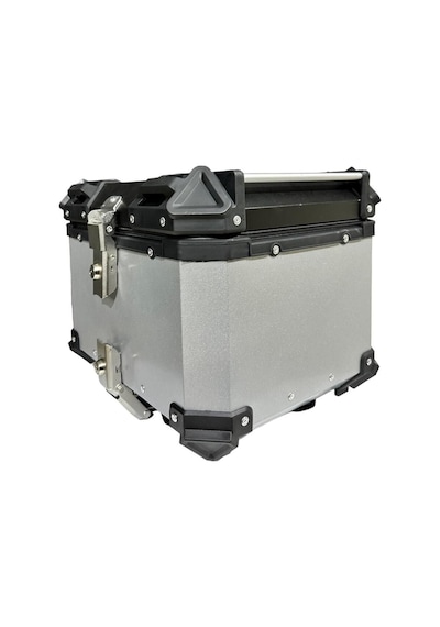 Alüminyum Motosiklet Çantası 46 Litre Silver Gri