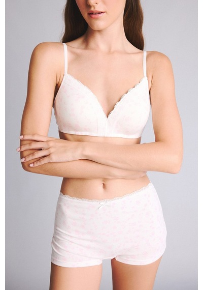 Defacto Çiçek Desenli Dantel Detaylı Penye Açık Pembe Boxer H6474ax26sppn648 Pembe-pn648