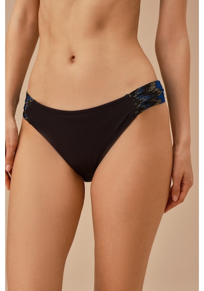 Suwen Yanı Pileli Bikini Alt Sb24560l012 Siyah