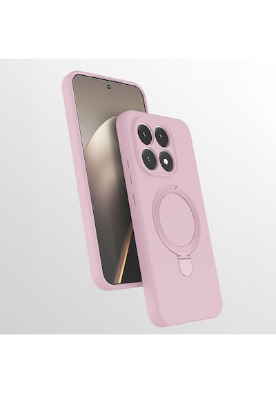 Xiaomi 15t Uyumlu Standlı Magesafe Silikon Kılıf Pembe