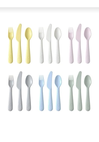 Ikea 36 Parça Bebek& Çocuk Çatal Kaşık Bıçak Bardak Kase Tabak Ta Çok Renkli