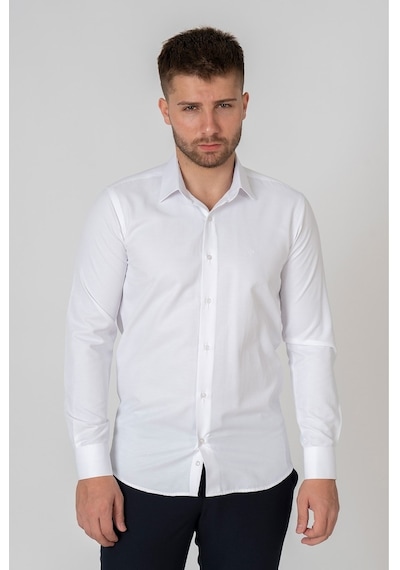 White Stone Verona Pamuklu Regular Fit Düz Gömlek Beyaz