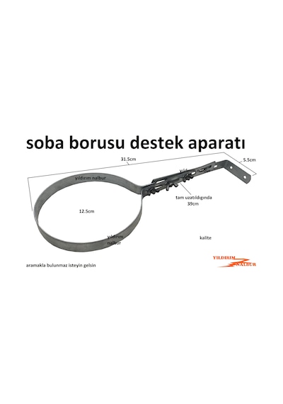 Soba Borusu Destek Aparatı Boru Bağlantı L Demiri Uzatmalı