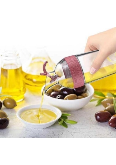 Sızdırmaz Yağdanlık Sosluk Sirke Şişesi 350ml Dekoratif Renkli Ayçiçek Yağı Sıvı Yağ Yağlık Damlatmaz Kapaklı Estetik Mavi Çok Renkli