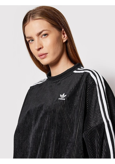 Adidas Adıdas Corded Velour Kadın Sweatshırt H37848 Siyah