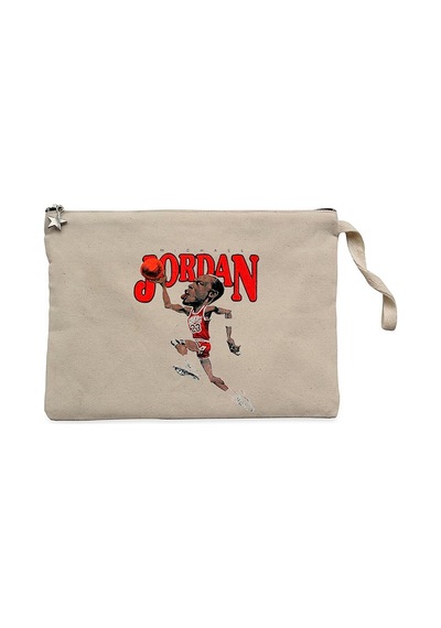 Caricature Krem Clutch Astarlı Cüzdan / El Çantası Krem