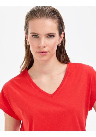 Pierre Cardin Kadın Kırmızı Tişört Basic 50325454-vr030