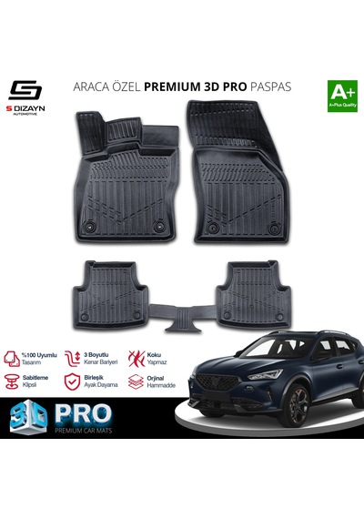 S-dizayn Cupra Formentor 3d Pro Havuzlu Paspas 2021 Üzeri A+ Kalite