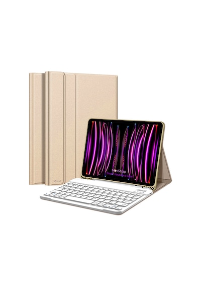 NovStrap Apple Uyumlu iPad Pro 11 2022 2021 2020 2 3 4 Nesil Bluetooth Klavyeli Kılıf Kalem Bölmeli