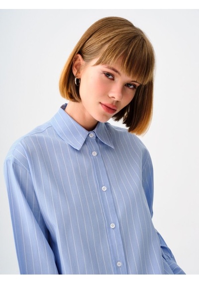 LOFT Loose Fit Kadın Gömlek U.kol Lf2037096 Q1.v1 Açık Mavi