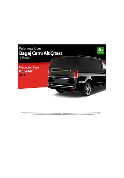 Mercedes Vito W447 Krom Bagaj Camı Alt Çıtası 2014 Üzeri