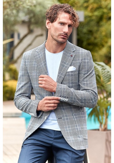 İmza Koyu Lacivert Ekoseli Armürlü Mono Yaka Likralı 6 Drop Slim Fit Dar Kesim Klasik Ceket 1002240115 Koyu Lacivert İmza Koyu Lacivert Ekoseli Armürlü Mono Yaka Likralı 6 Drop Slim Fit Dar Kesim Klasik Ceket 1002240115 Koyu Lacivert